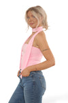 SCARF DETAIL LONG TOP | BABY PINK