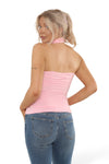 SCARF DETAIL LONG TOP | BABY PINK