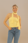 SCARF DETAIL LONG TOP | BUTTER YELLOW