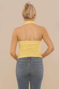 SCARF DETAIL LONG TOP | BUTTER YELLOW