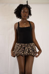 PUFF BALL HEM MICRO MINI DRESS | LEOPARD