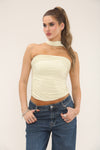 SCARF DETAIL LONG TOP | CREAM