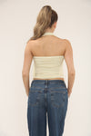 SCARF DETAIL LONG TOP | CREAM