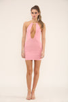 PLUNGE HALTER MINI | BABY PINK