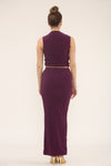 RUCHED TOP & MAXI SKIRT CO-ORD SET | PURPLE
