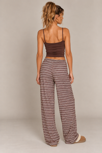 CAMI TOP & WIDE LEG PJ SET | CHOCOLATE STRIPES