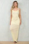 BURNOUT MESH MAXI DRESS | BUTTER YELLOW