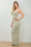 BURNOUT MESH MAXI DRESS | SAGE