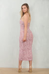 BURNTOUT MESH MIDI DRESS | BABY PINK