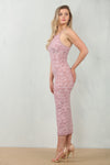BURNTOUT MESH MIDI DRESS | BABY PINK