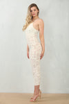 BURNTOUT MESH MIDI DRESS | IVORY