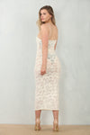 BURNTOUT MESH MIDI DRESS | IVORY